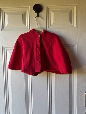 Girls' Bright Red Hooded Cape Jacket - Unbranded